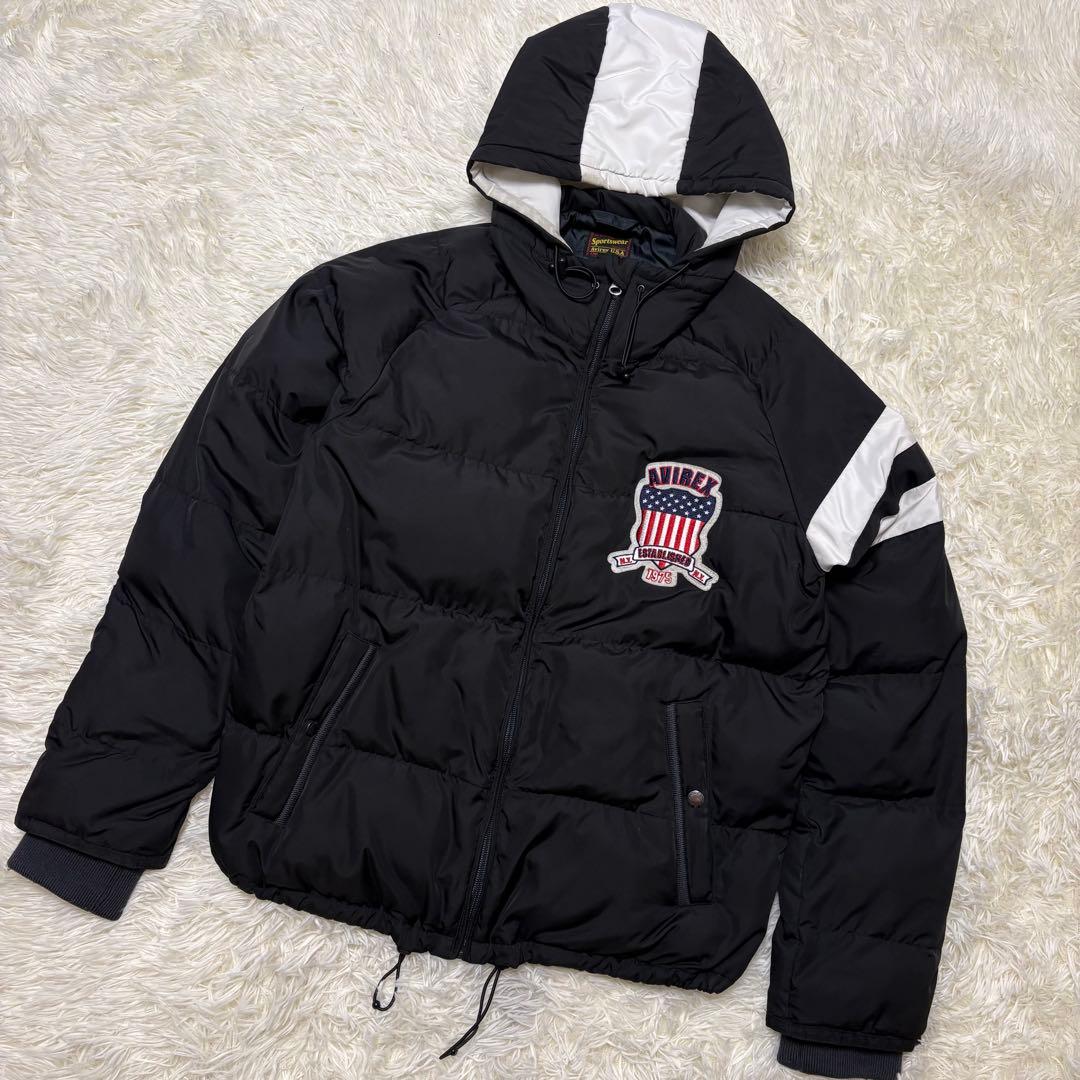 AVIREX アヴィレックス ダウンジャケット 中綿 アーチロゴ 刺繍 ワッペン