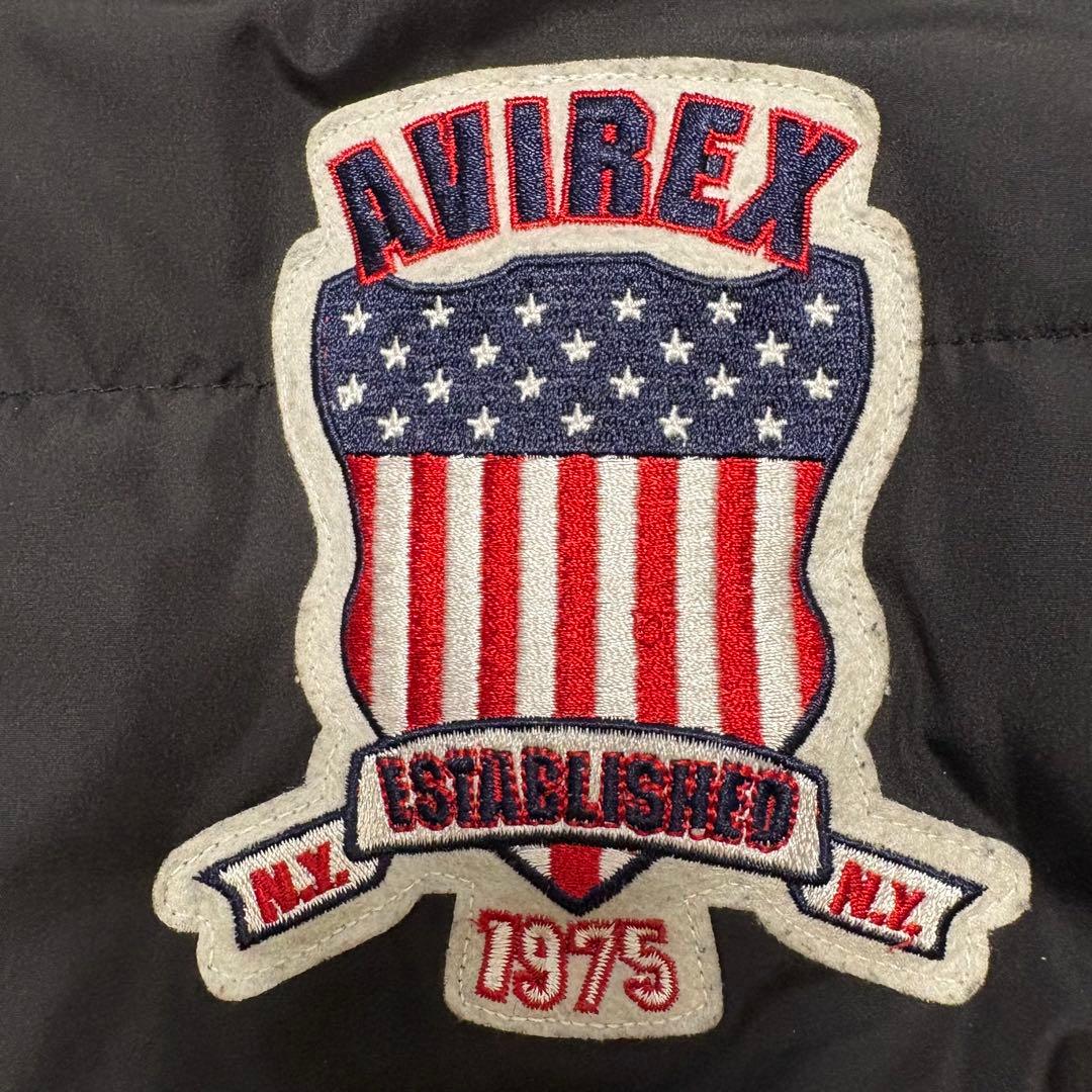 AVIREX アヴィレックス ダウンジャケット 中綿 アーチロゴ 刺繍 ワッペン