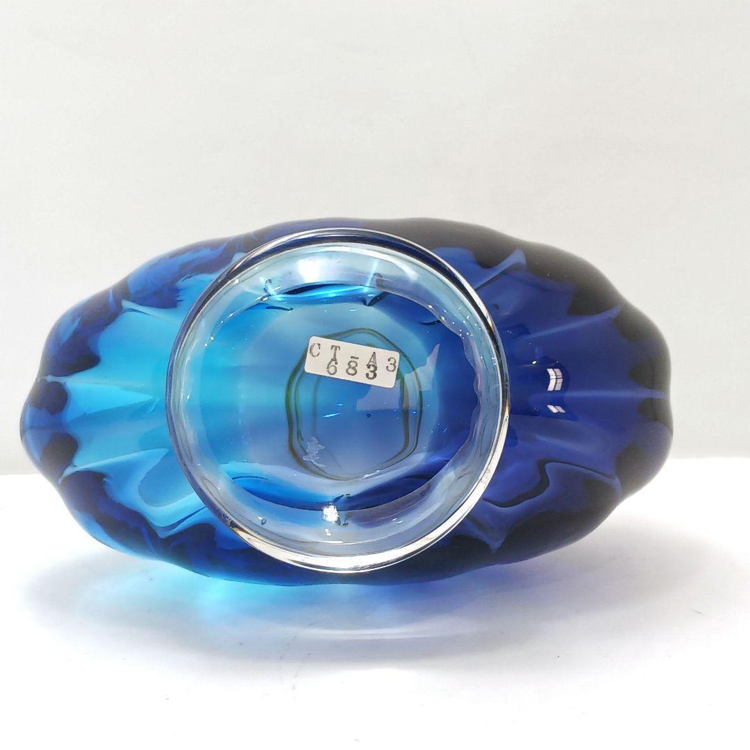 Y2293-62 津軽びいどろ 秋村実 色ガラス デキャンタ 飾瓶　#1