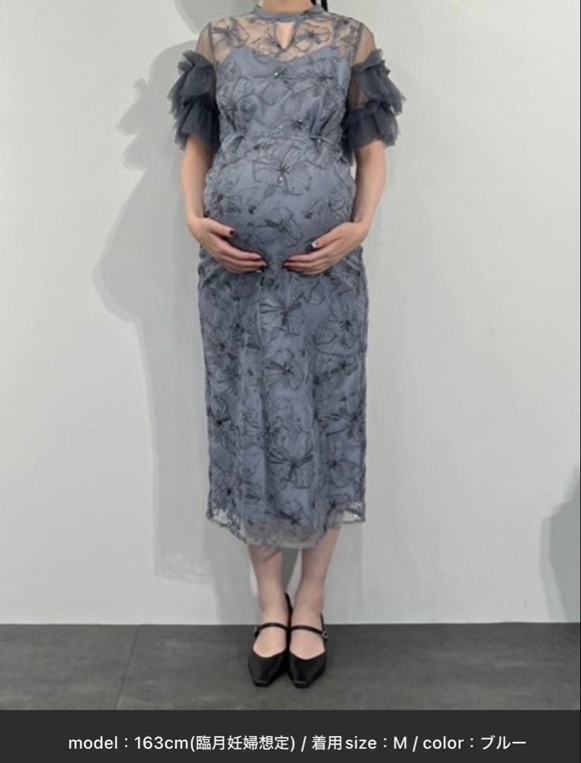 アンドレスド キーネックエンブロイダリードレス お呼ばれドレス