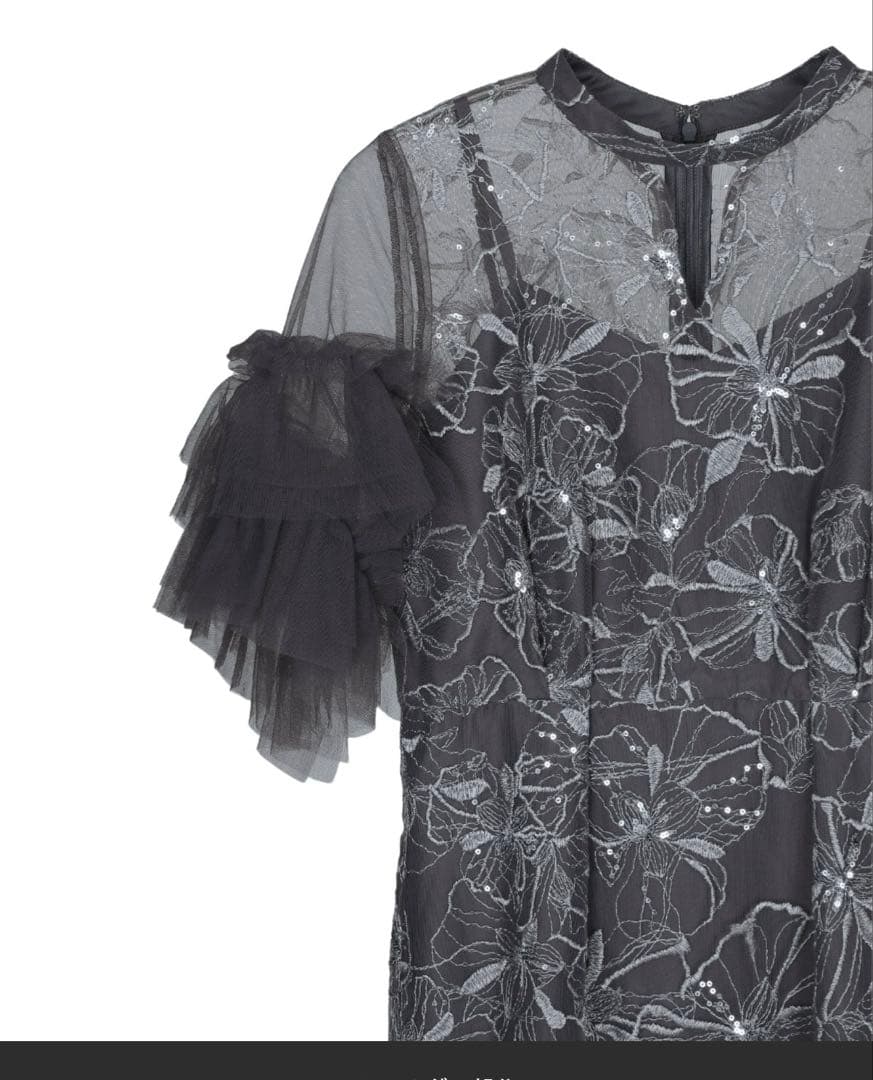 アンドレスド キーネックエンブロイダリードレス お呼ばれドレス