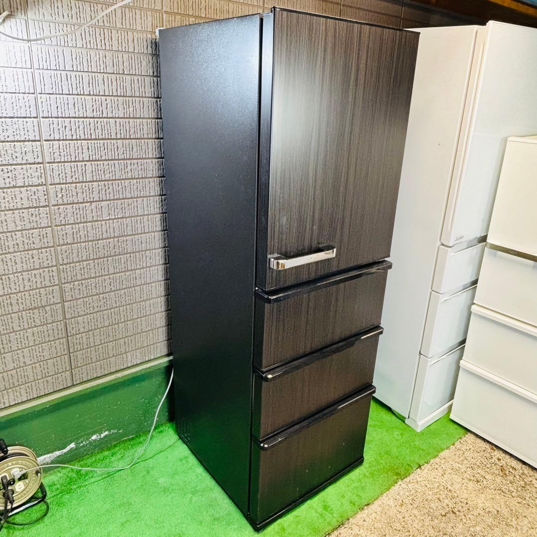 美品 AQUA 368L 冷蔵庫 おしゃれ木目調 21年製【地域限定配送無料】