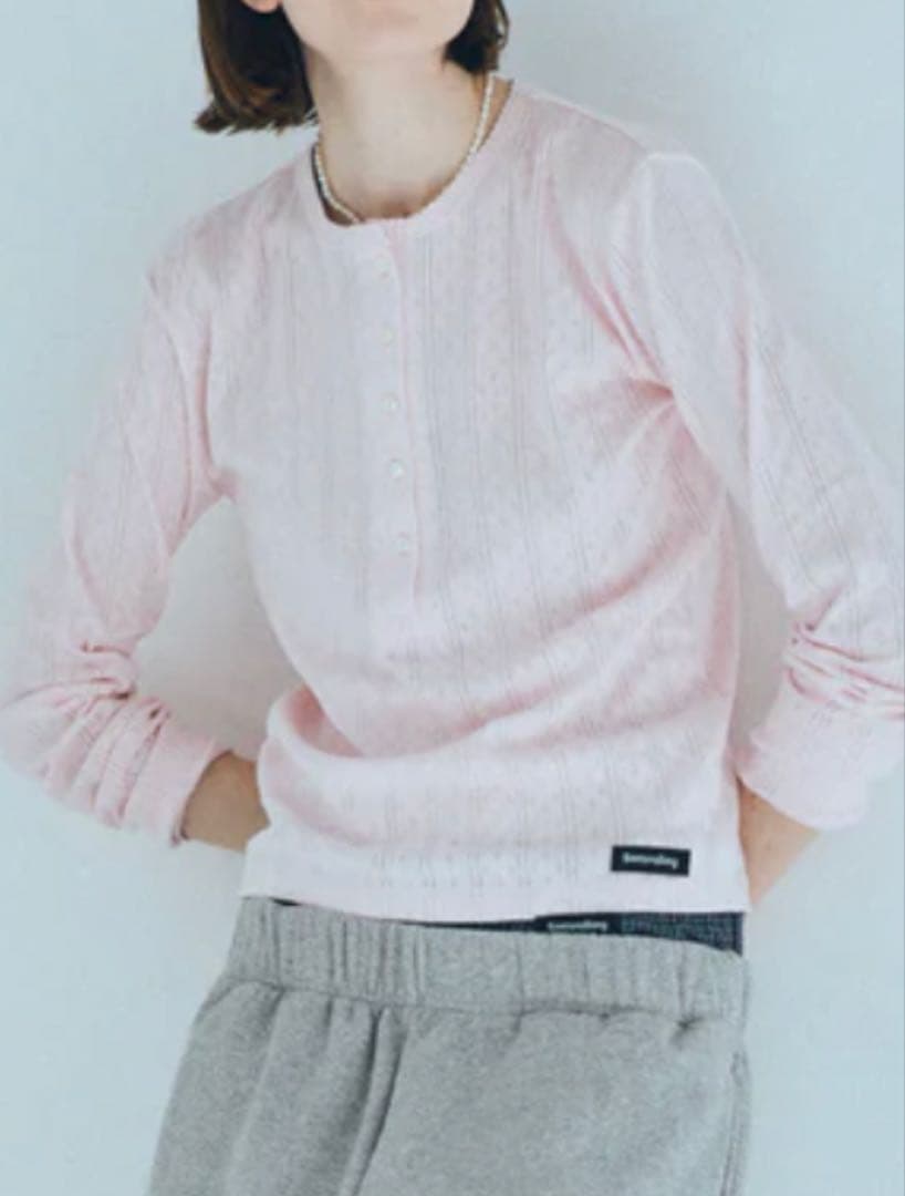 未使用★SEA ヘンリーネック L/S TEE★ピンク