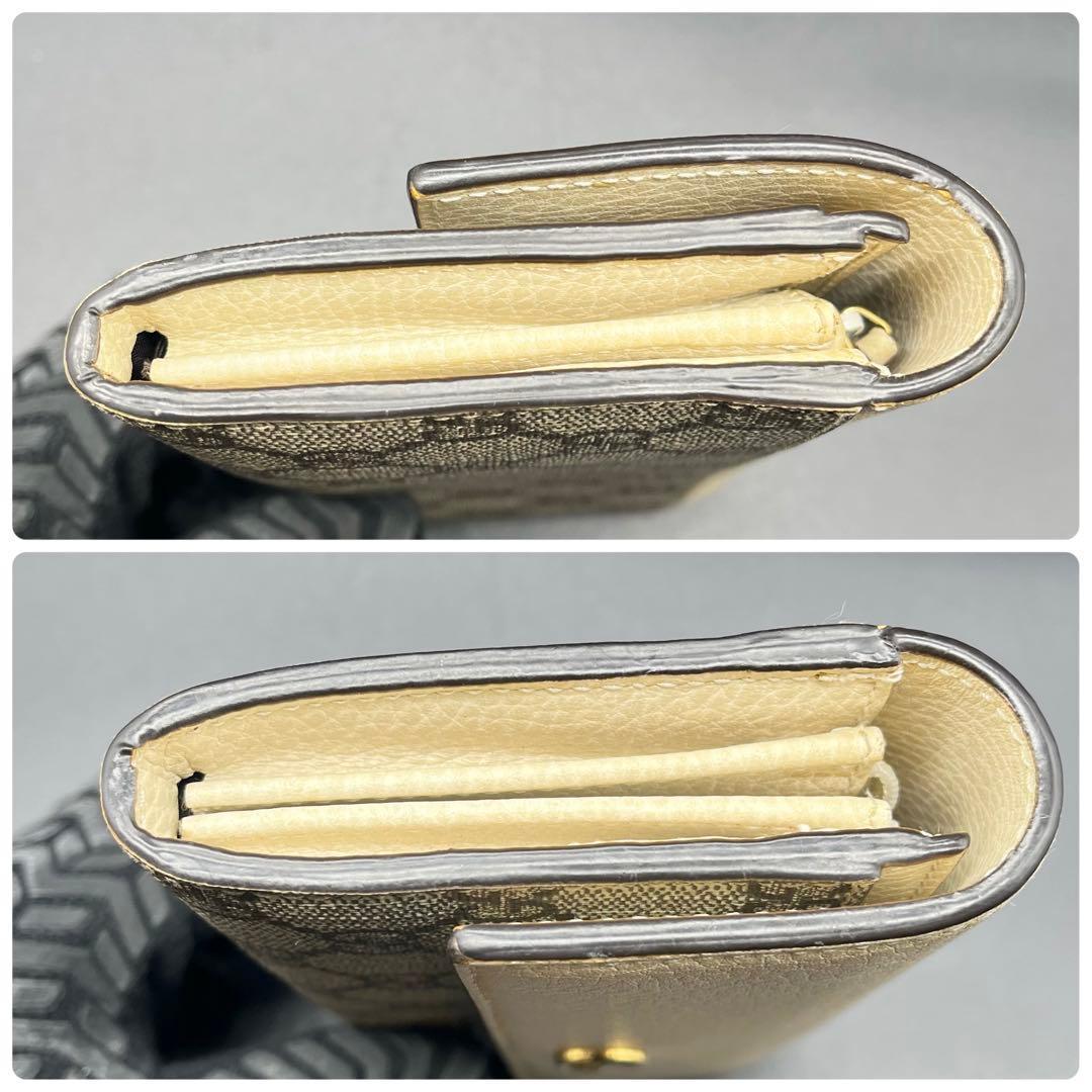 美品/現行✨グッチ 長財布 折財布 GGスプリーム×レザー マーモント ベージュ