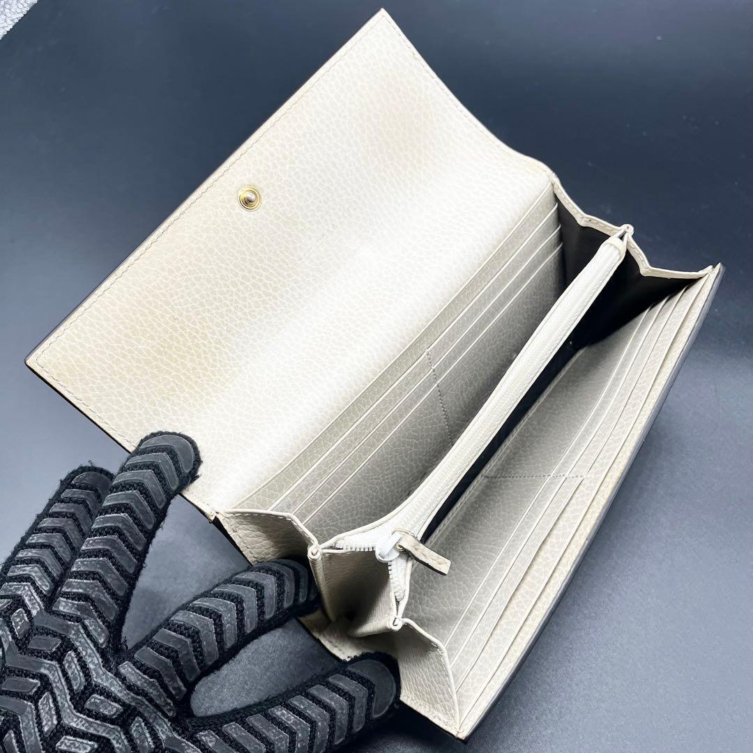 美品/現行✨グッチ 長財布 折財布 GGスプリーム×レザー マーモント ベージュ