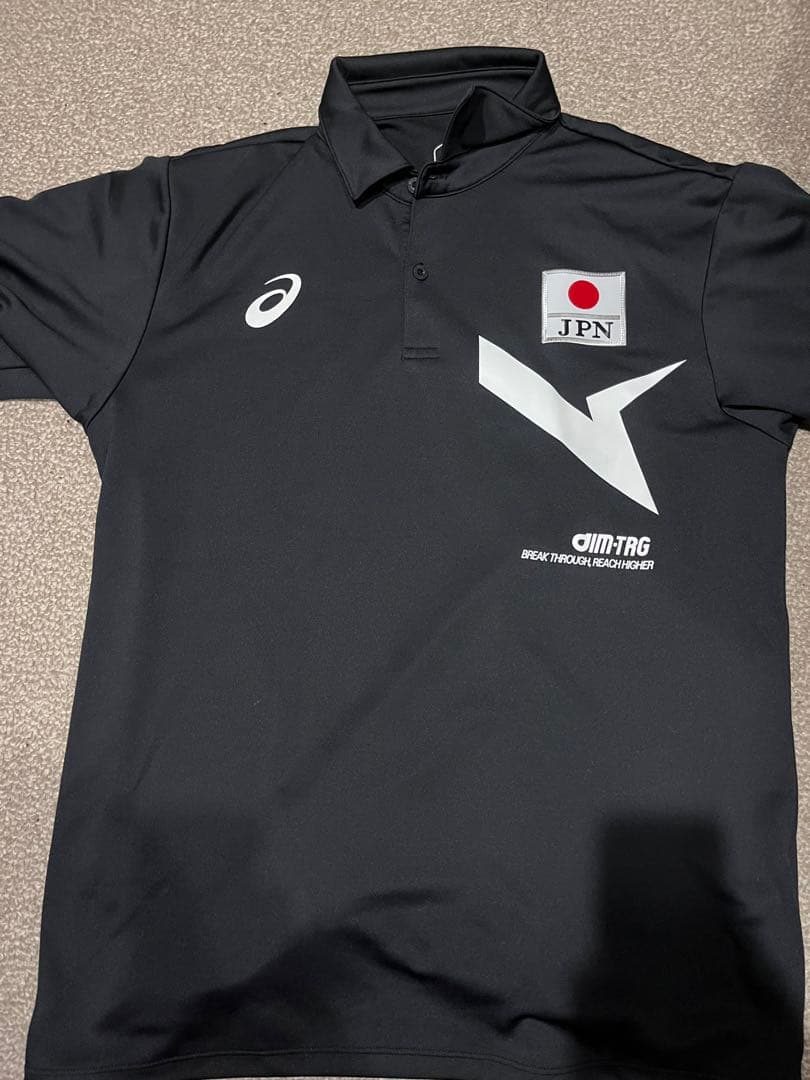 ASICS ブラックポロシャツ JAPAN