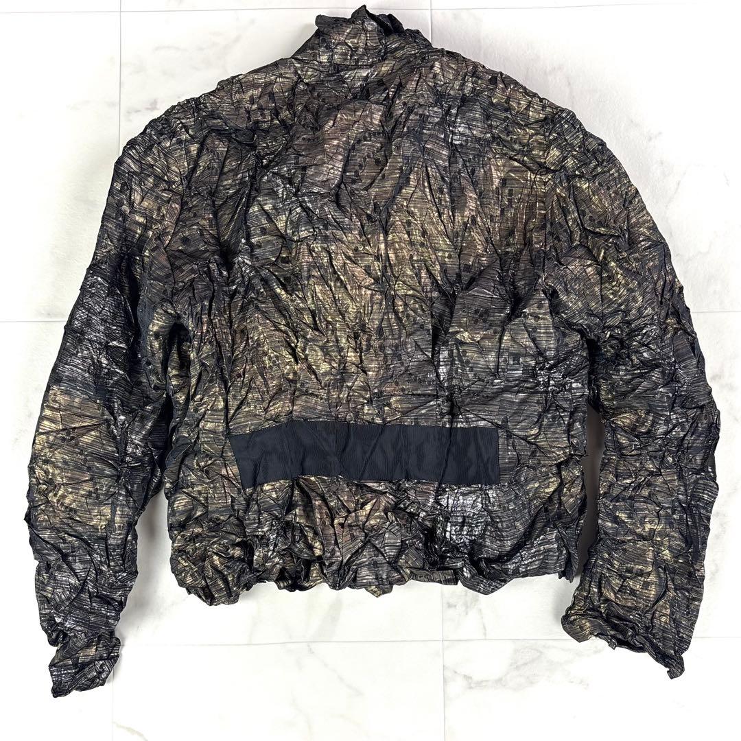 美品✨イッセイミヤケ　ISSEY MIYAKE　シワ加工　ジャケット　ゴールド