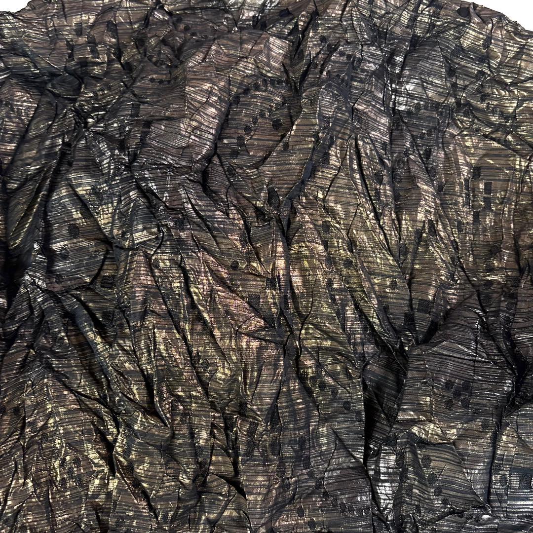 美品✨イッセイミヤケ　ISSEY MIYAKE　シワ加工　ジャケット　ゴールド