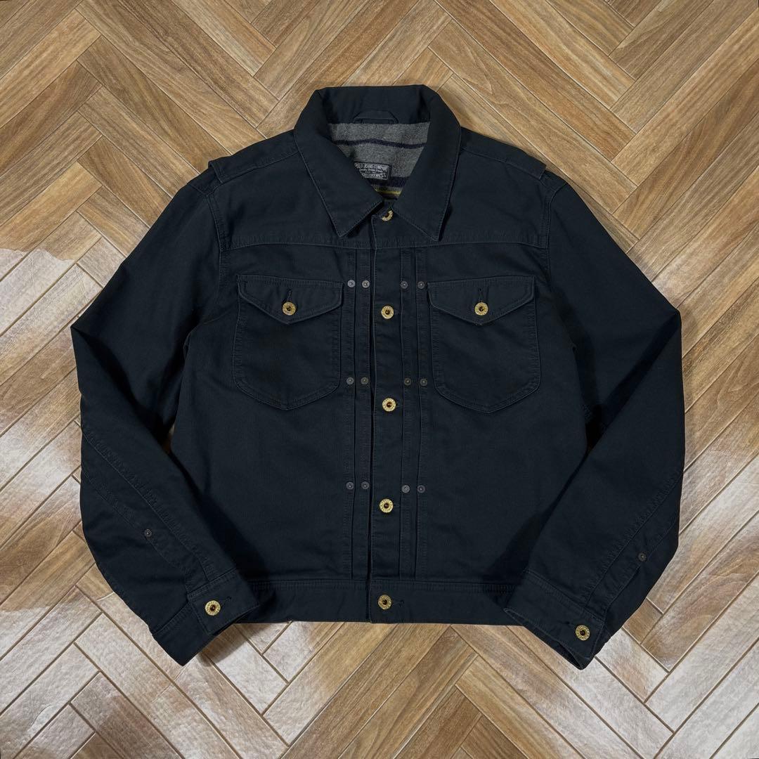 ポロジーンズカンパニー 111mjモデル ブラック コットンピケ トラッカー 黒