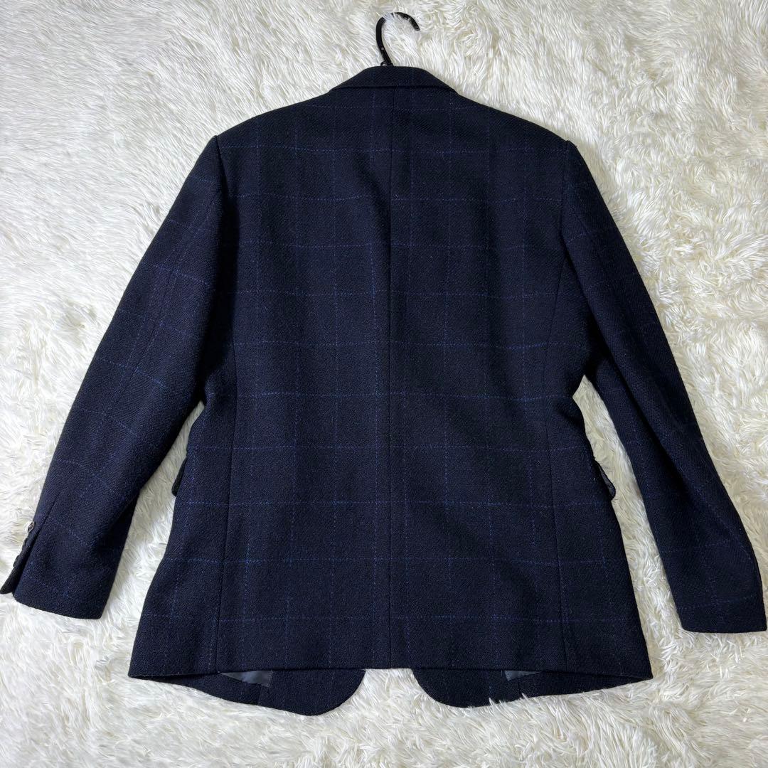 希少⭐️ パパス✖️ハリスツイード　テーラードジャケット別注　濃紺　3ボタン