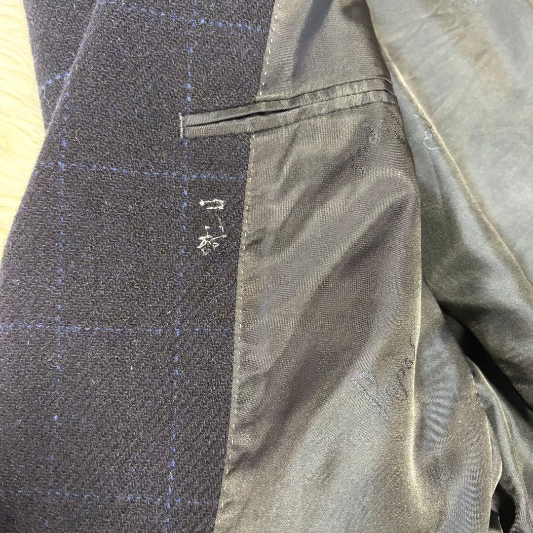 希少⭐️ パパス✖️ハリスツイード　テーラードジャケット別注　濃紺　3ボタン