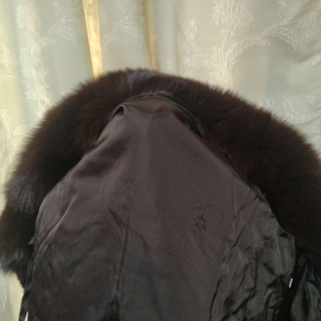 横段デザイン✩柔らか✩美品✩ウィーゼルミンク✩ブルーフォックス✩ファーコート