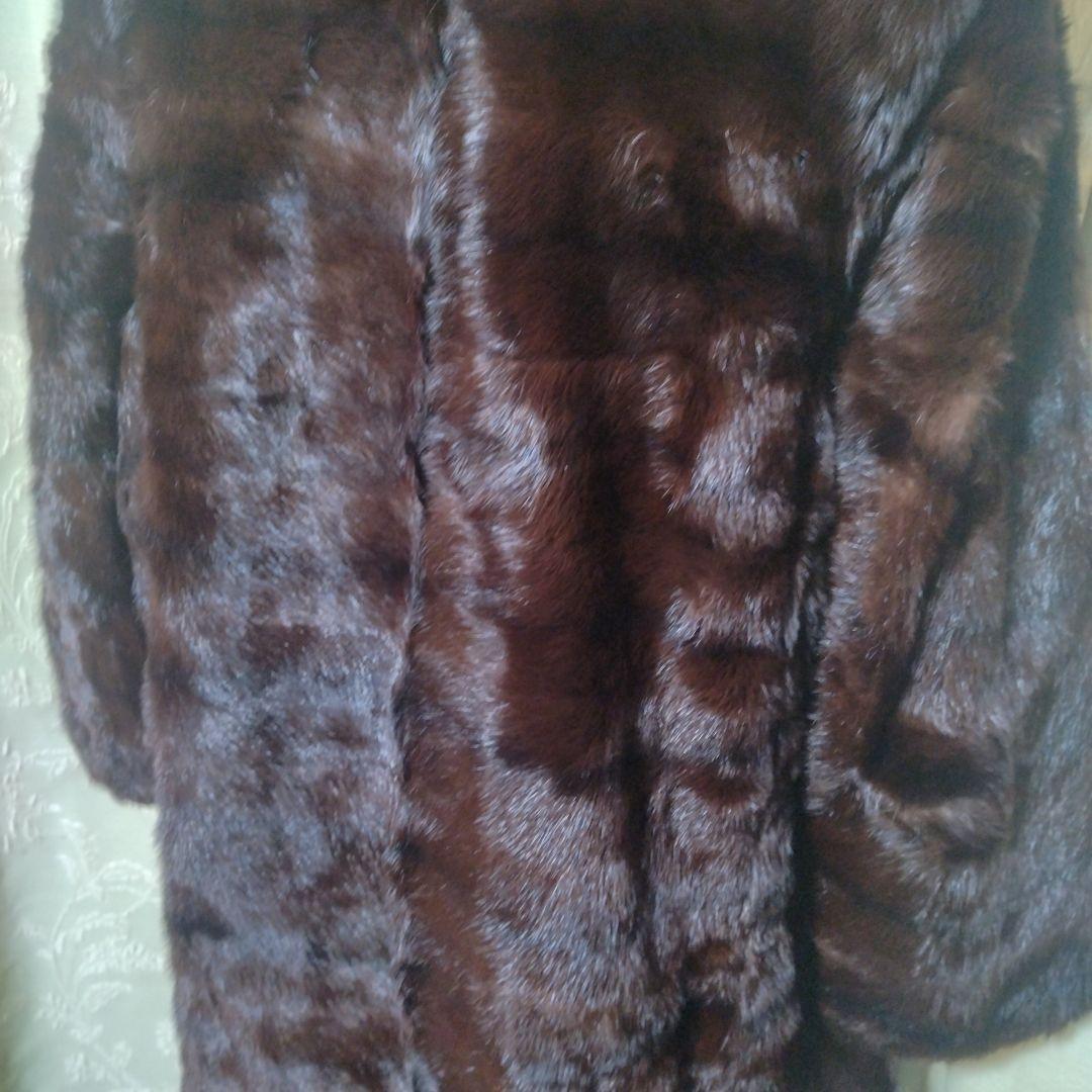 横段デザイン✩柔らか✩美品✩ウィーゼルミンク✩ブルーフォックス✩ファーコート