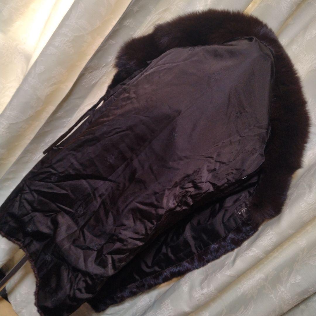 横段デザイン✩柔らか✩美品✩ウィーゼルミンク✩ブルーフォックス✩ファーコート