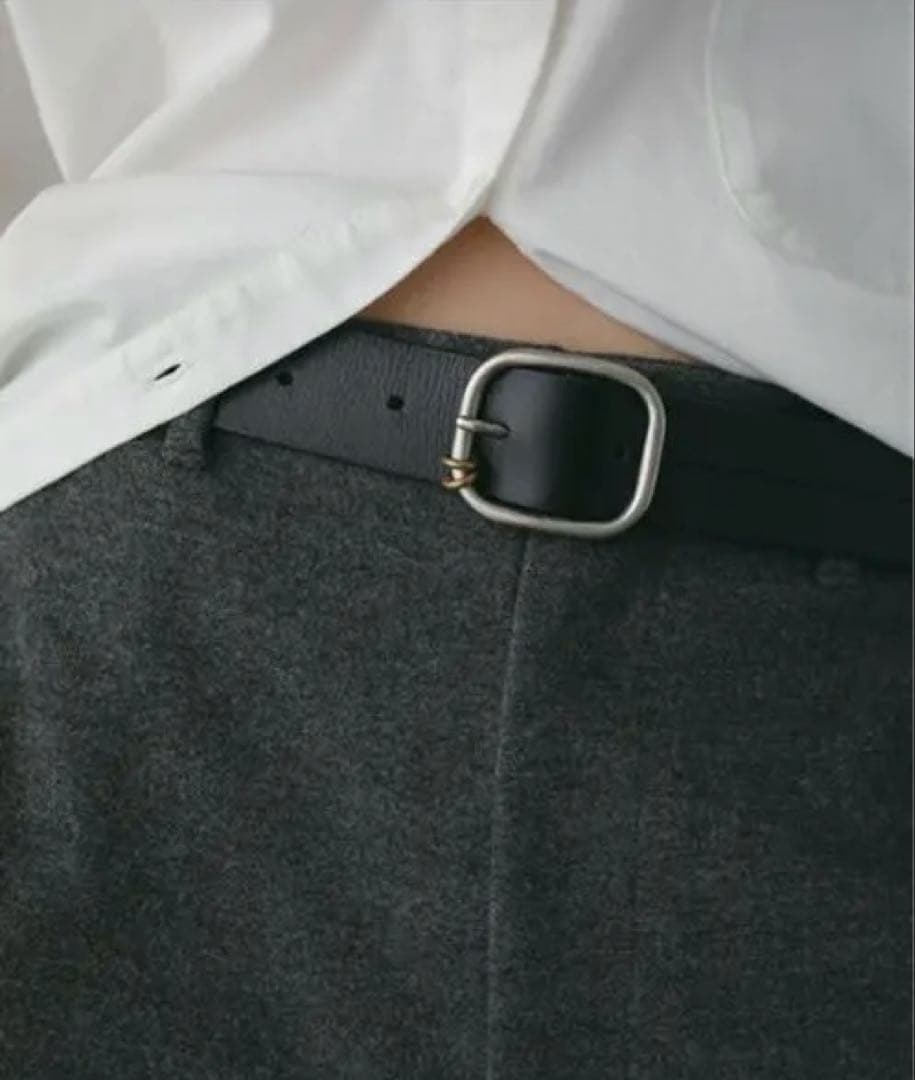 ETRE TOKYO ブラスリングバックルセンターステッチベルト