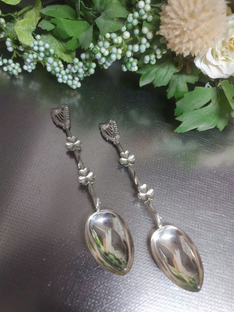 英国　純銀　スプーン2本セット