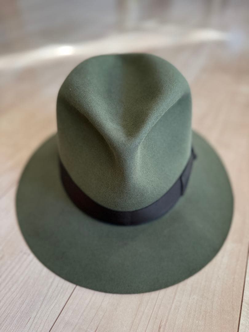 ボルサリーノ　山高帽　ボーラーハット　オリーブグリーン
