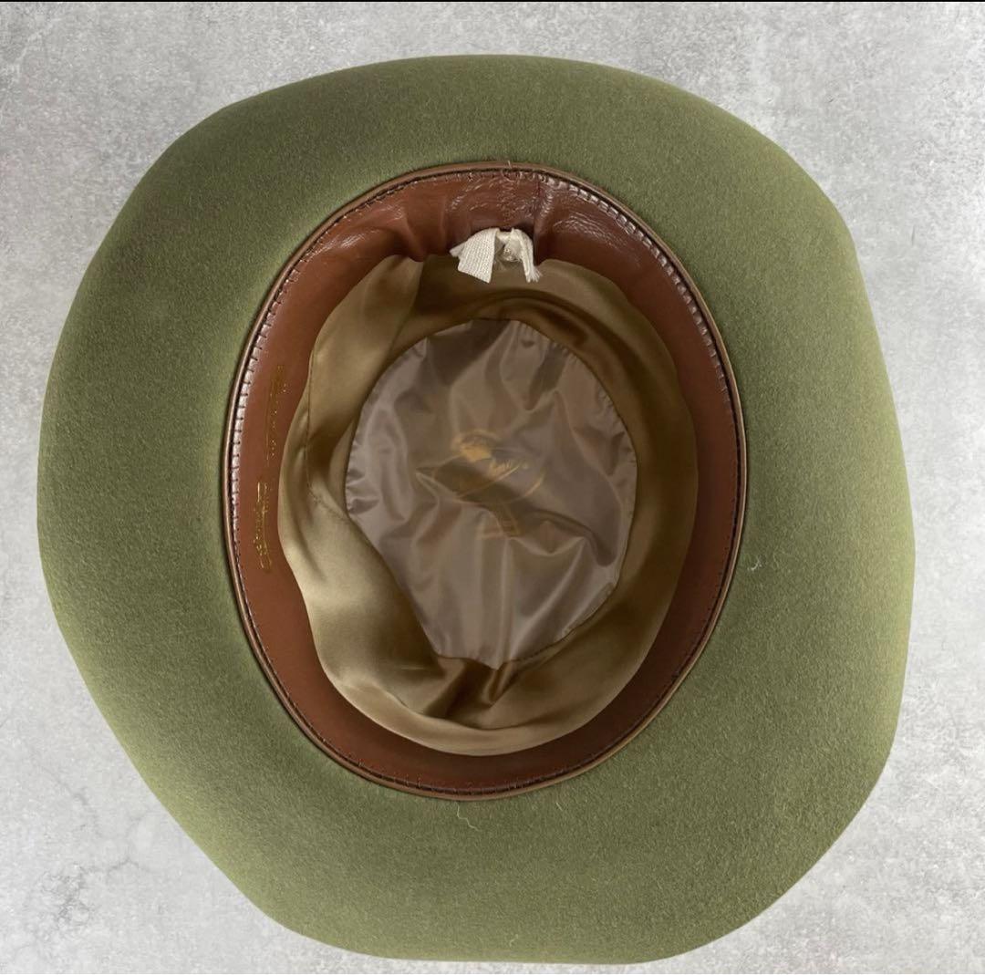 ボルサリーノ　山高帽　ボーラーハット　オリーブグリーン