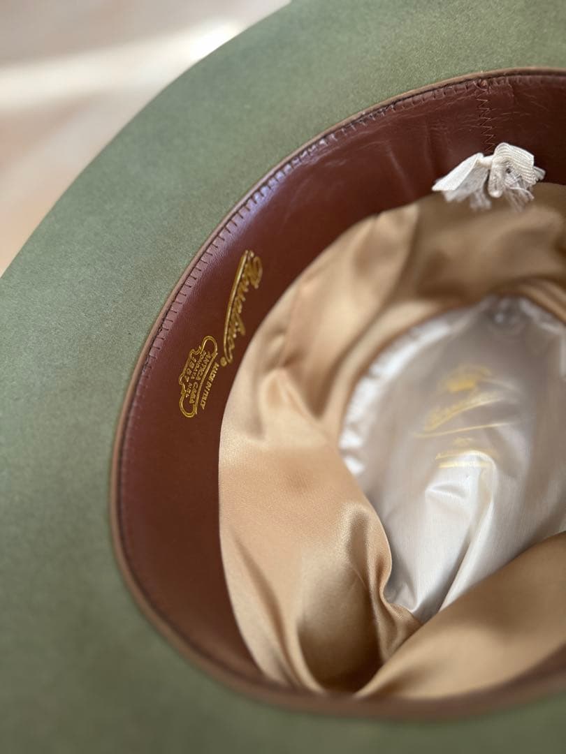 ボルサリーノ　山高帽　ボーラーハット　オリーブグリーン