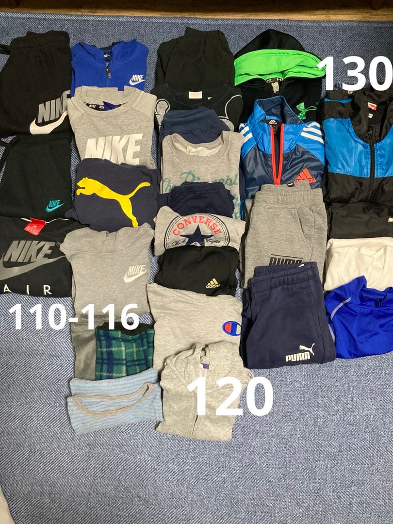 子供服 男の子 110120cm 130㎝まとめ売り　ナイキプーマ秋冬物