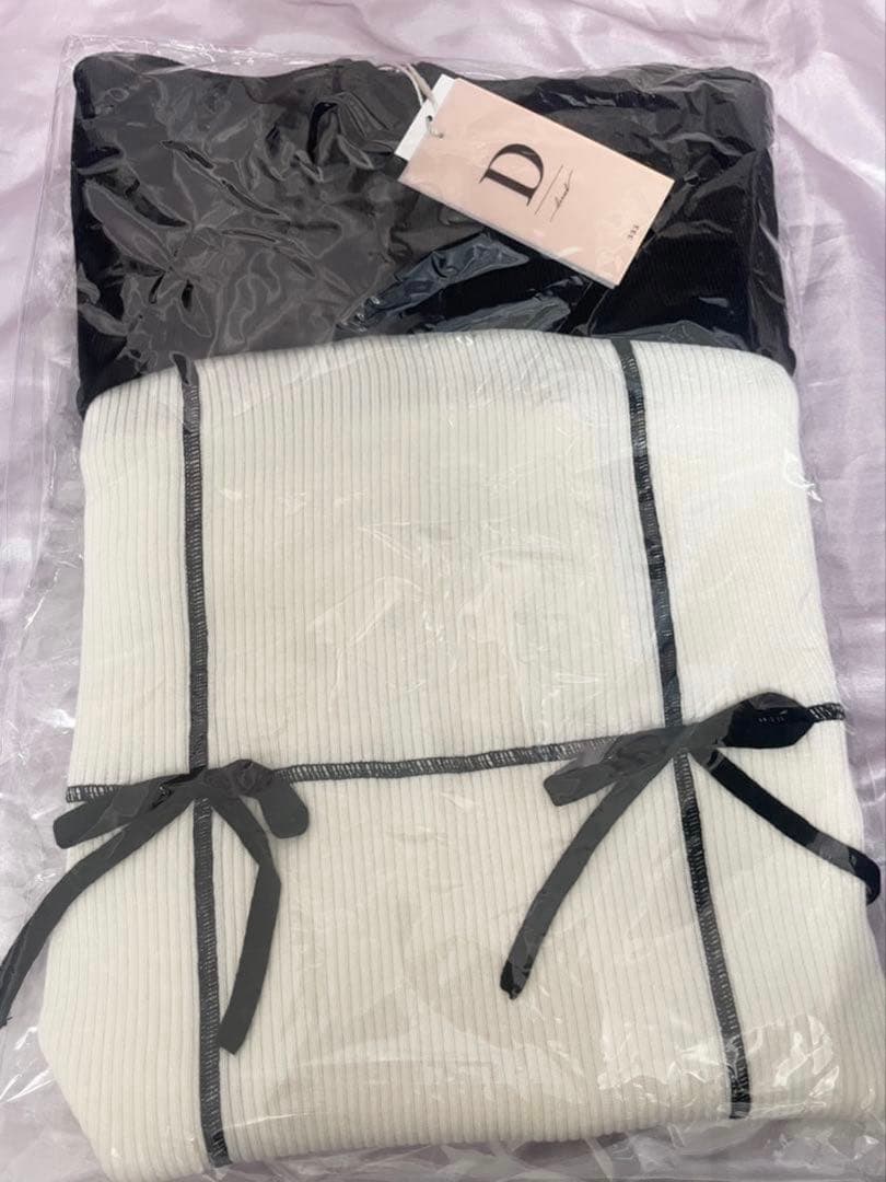 Darich ドッキングリボンデザインニットミニワンピース FREE-L