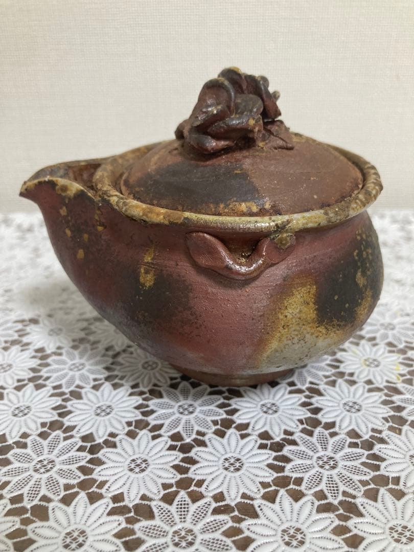 あ*い様 備前焼　奥本健一 宝瓶 牡丹摘宝瓶　茶道具