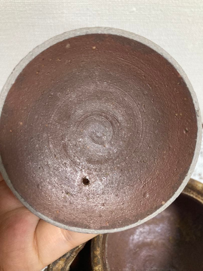 あ*い様 備前焼　奥本健一 宝瓶 牡丹摘宝瓶　茶道具