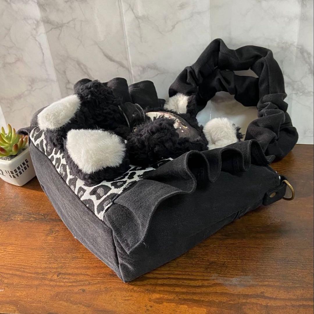 喜*ん様 コヤンイサムチョン 【デニムリメイク】フリルバッグ ハンドメイド