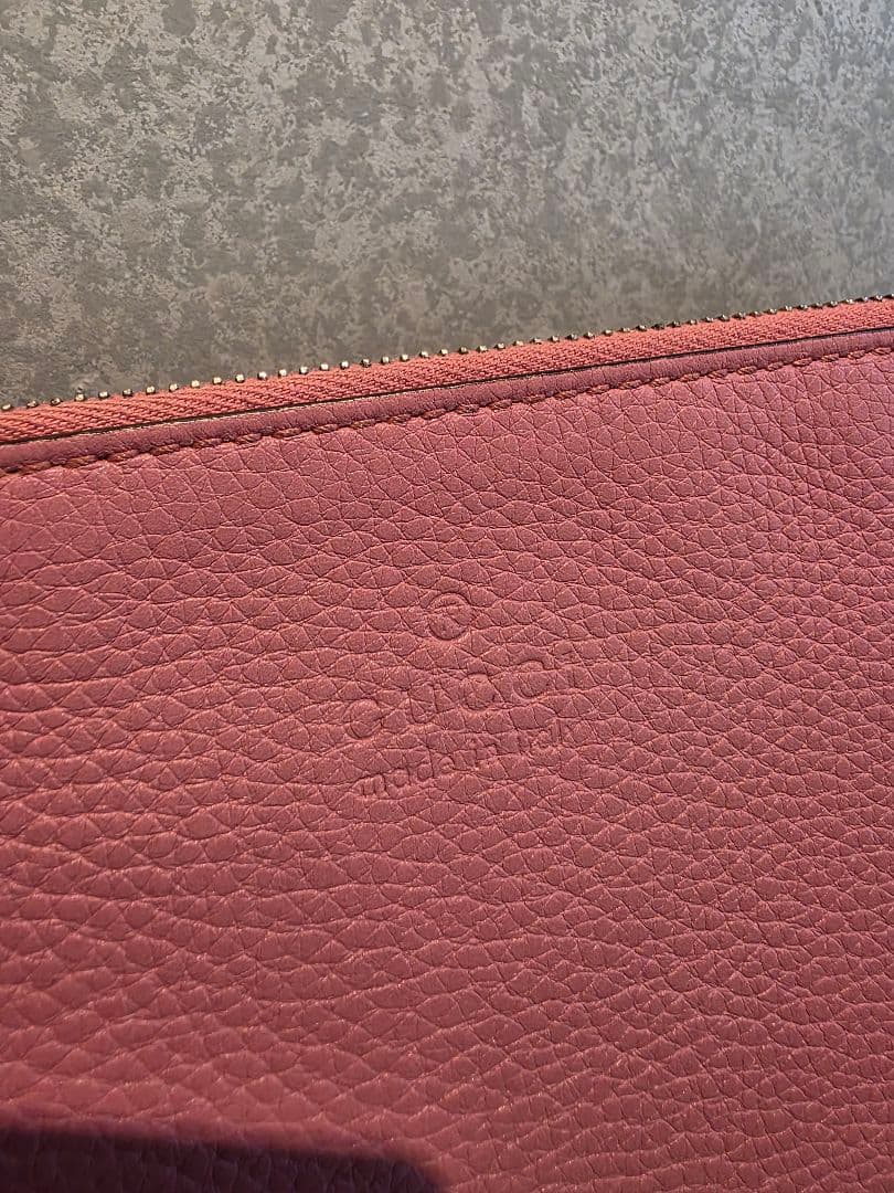 グッチGUCCI クラッチバッグ ピンク バンブー ポーチ レザー 竹