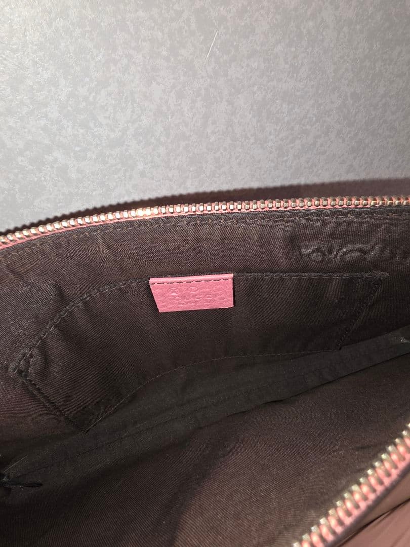 グッチGUCCI クラッチバッグ ピンク バンブー ポーチ レザー 竹