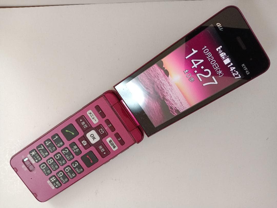 ☆ au かんたんケータイ ライト KYF43 ワインレッド