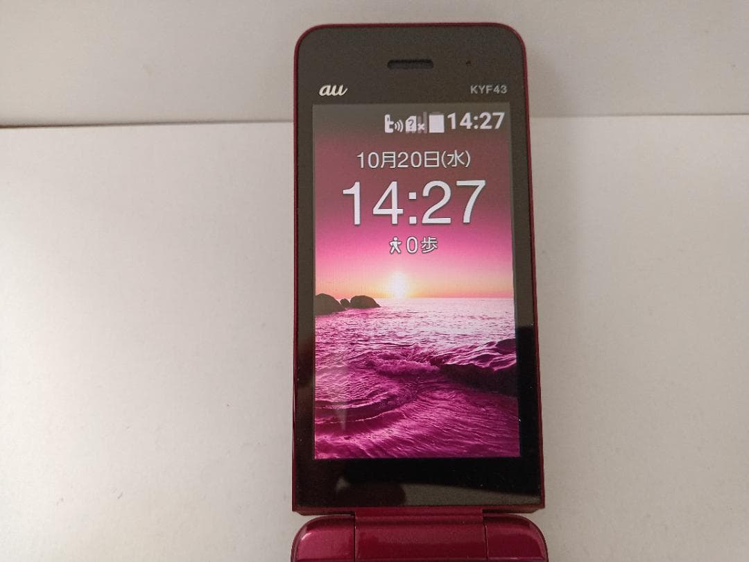☆ au かんたんケータイ ライト KYF43 ワインレッド