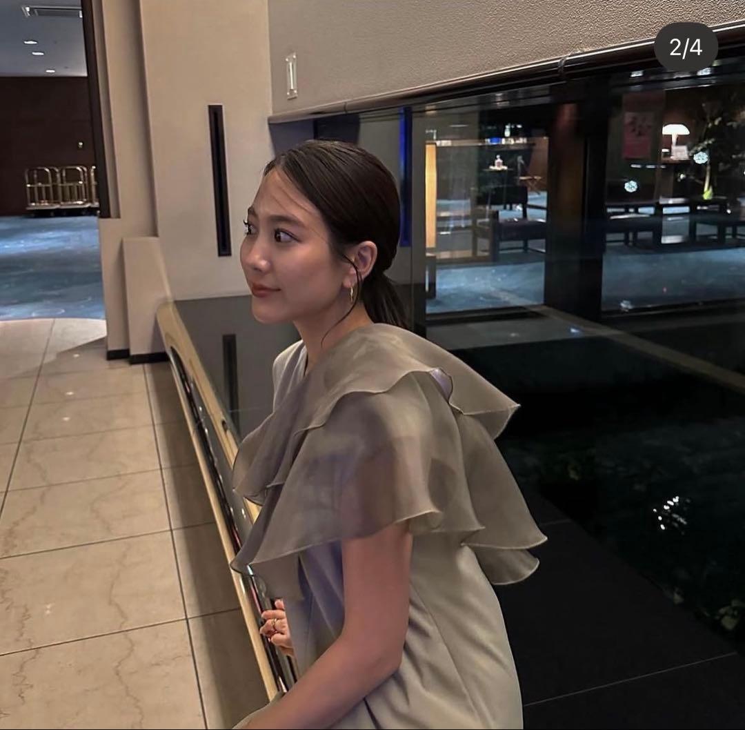 ANDRESD グロッシーマルチラッフルドレス