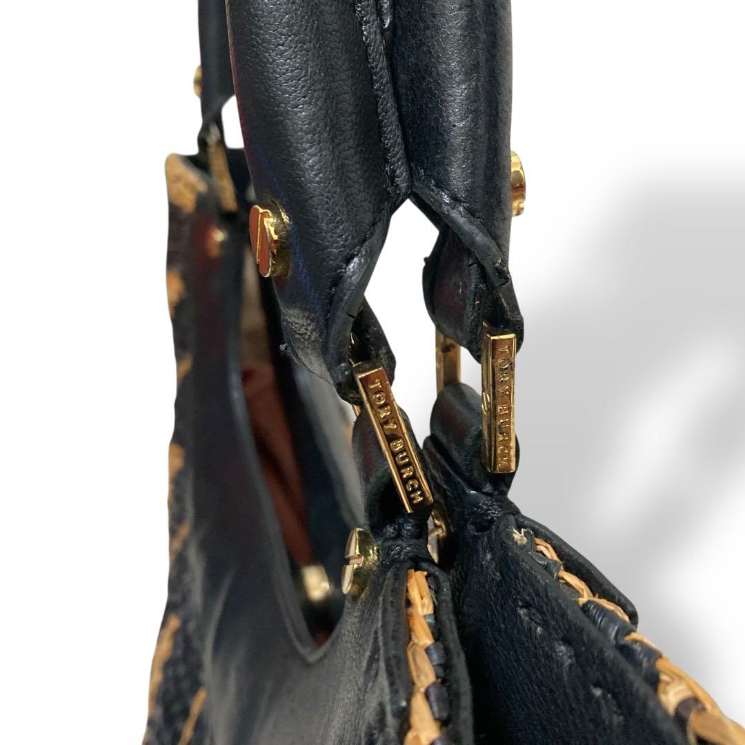 【美品】トリーバーチ　かごバッグ　三日月　ハーフムーン　レザー　ロゴ金具　肩掛け