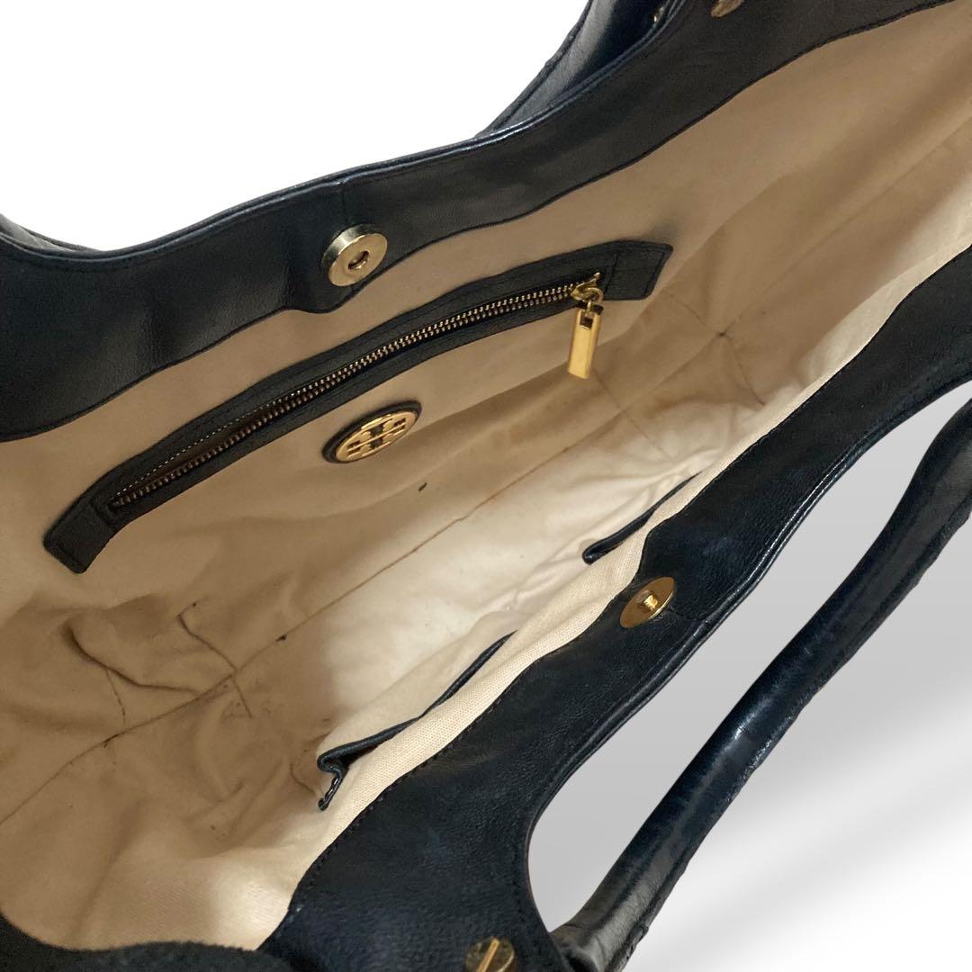 【美品】トリーバーチ　かごバッグ　三日月　ハーフムーン　レザー　ロゴ金具　肩掛け