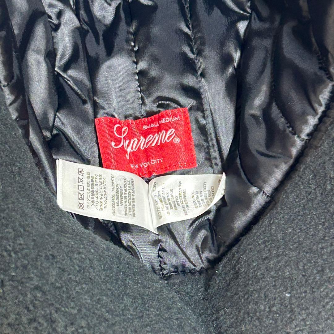 【ロマン 】フリースフライトキャップブラック　美品　耳当て部に大きなロゴ