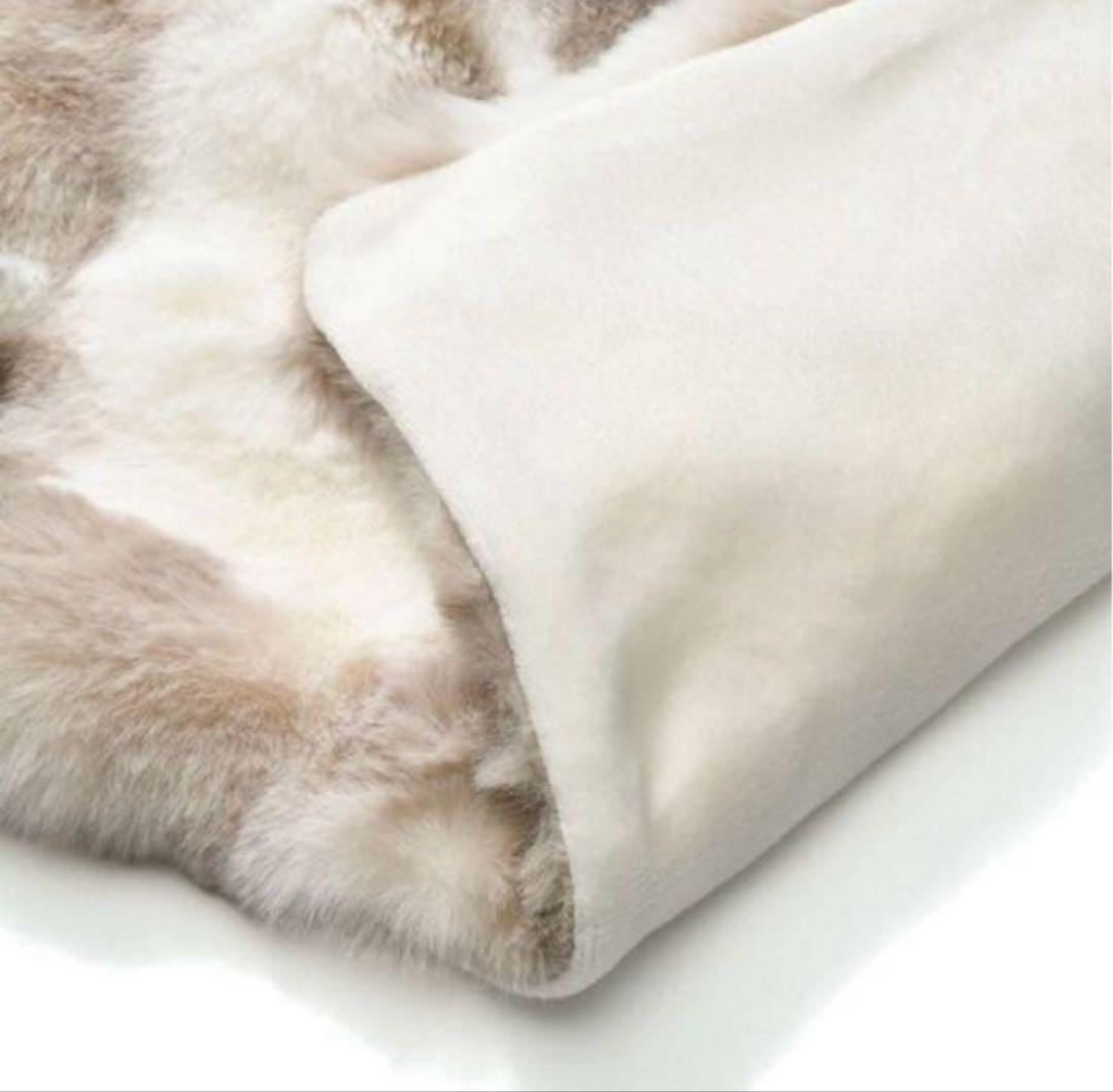 美品　フランフランWARMY ポコモコファー 掛け布団カバー シングル グレー