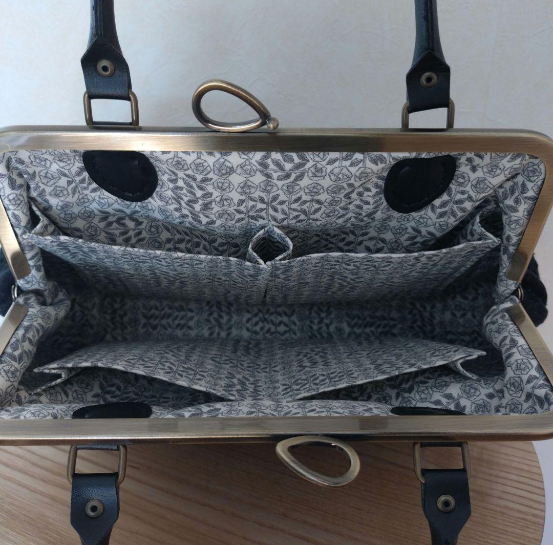 minä perhonen タンバリンdopブラック がま口バッグ