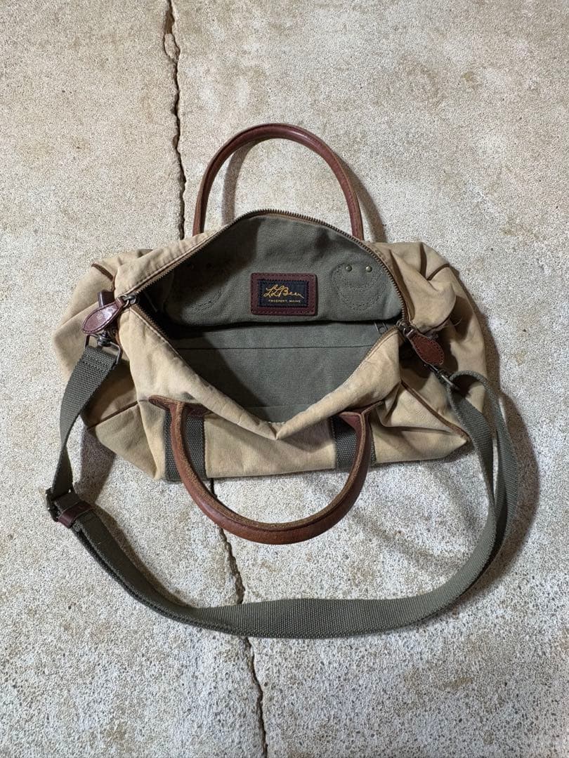 llbean レザーハンドル ボストンバッグ