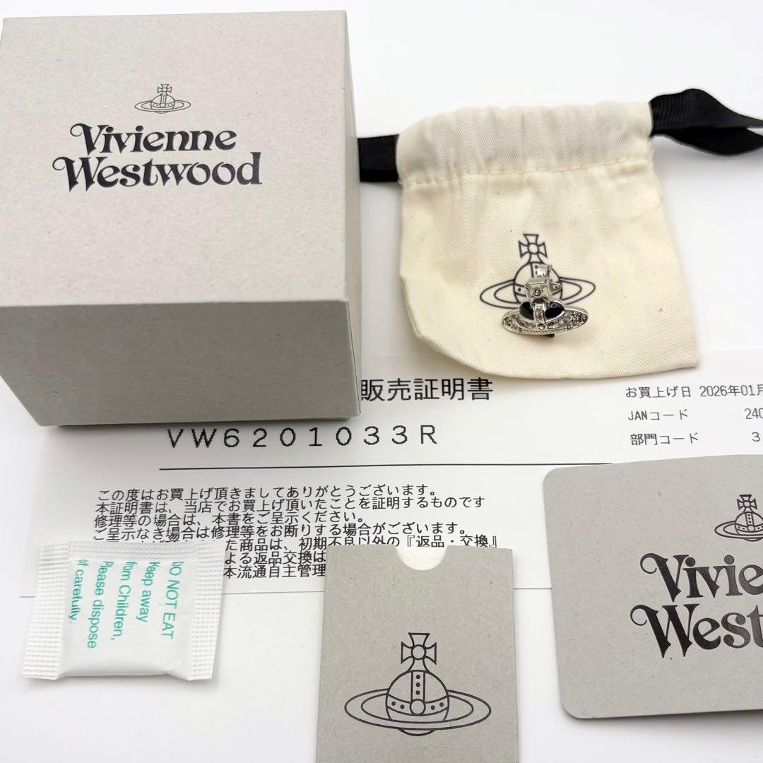 新品 ヴィヴィアンウエストウッド ディアマンテ ハート ピアス ブラック 片耳