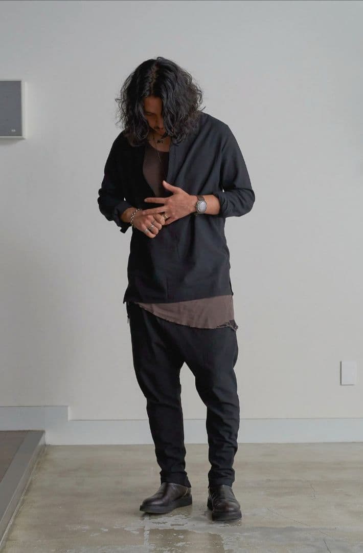 PRY シュウト Drawstring Sarouel Zip Pants 黒1