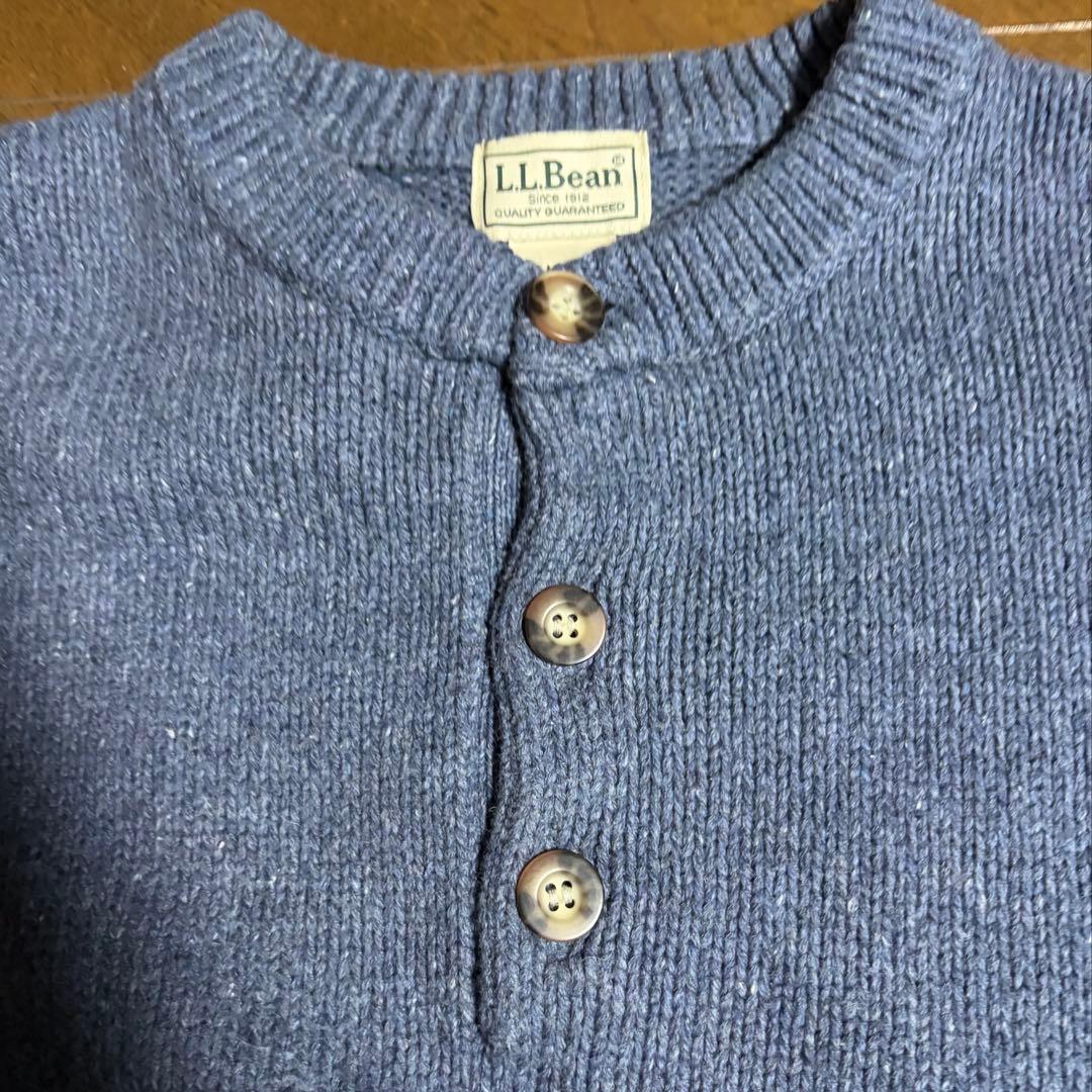 90s llbean エルエルビーン ヘンリーネック コットンニット 古着