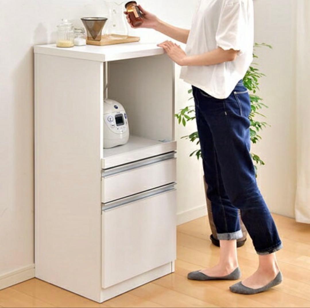 (期間限定出品)大川家具 レンジ台 食器棚 キッチンボード レンジラック 幅48