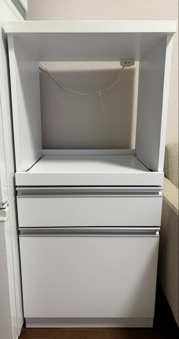 (期間限定出品)大川家具 レンジ台 食器棚 キッチンボード レンジラック 幅48