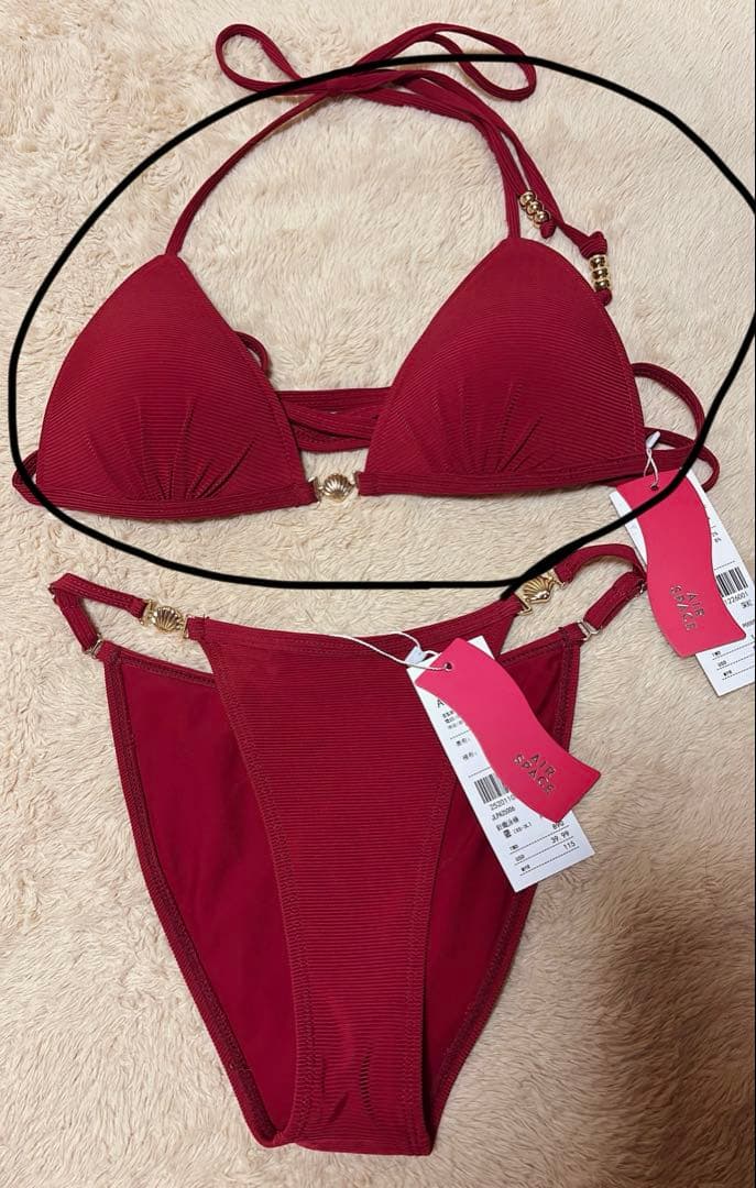 AIRSPACE エアスペース シェルチャーム 盛ビキニ レッド 赤 ボルトー
