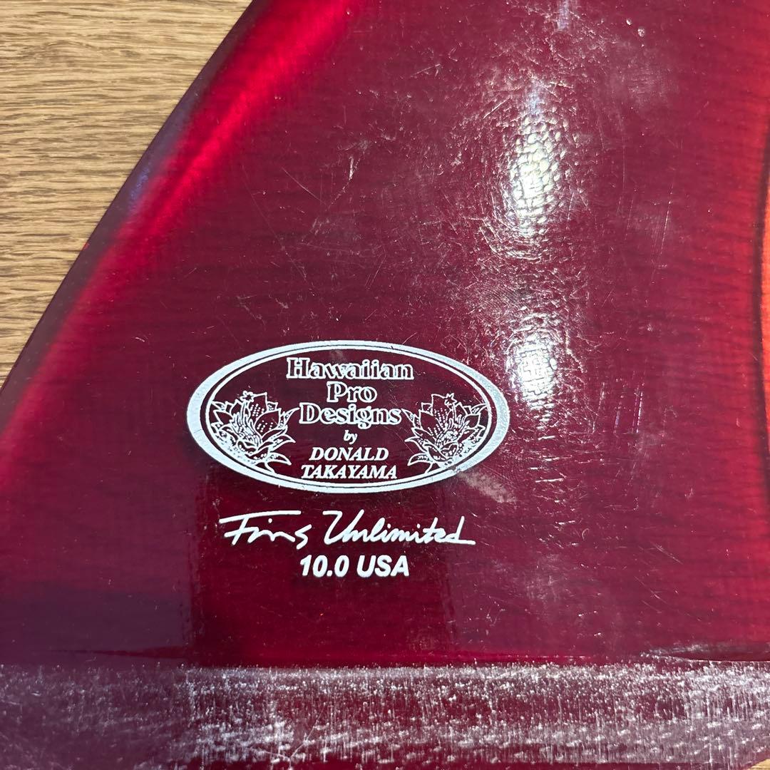 ドナルドタカヤマ　 ロングボード用センターフィンフィン 赤 10インチ