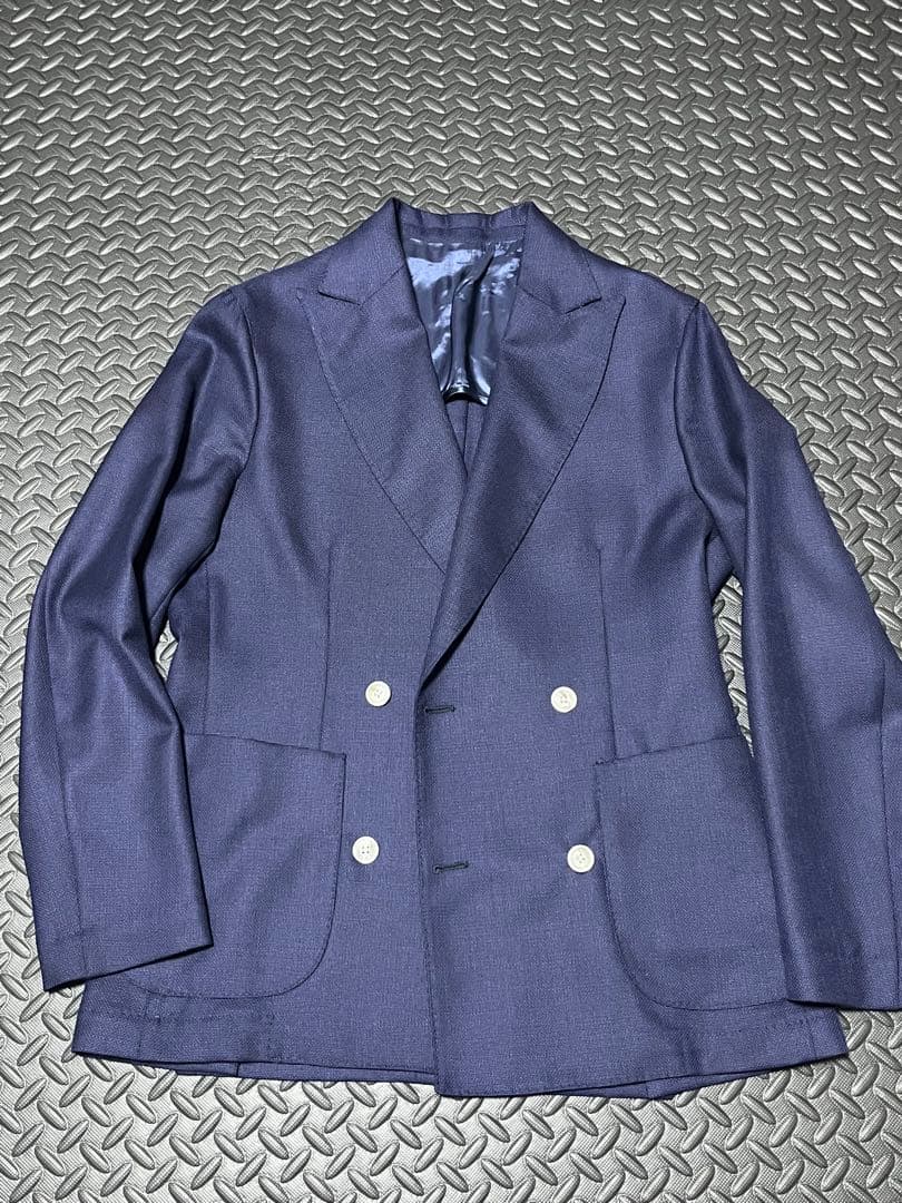 BARBA バルバ 46 ダブルブレスト ジャケット 4ボタン　ネイビー