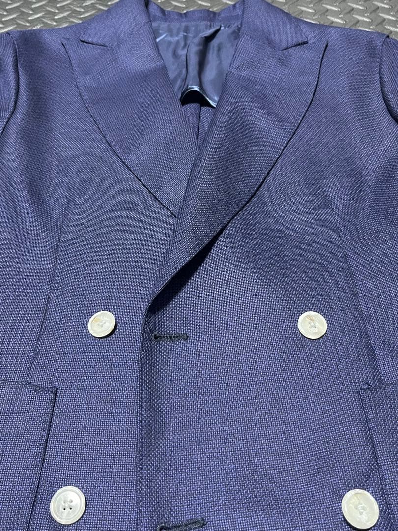 BARBA バルバ 46 ダブルブレスト ジャケット 4ボタン　ネイビー