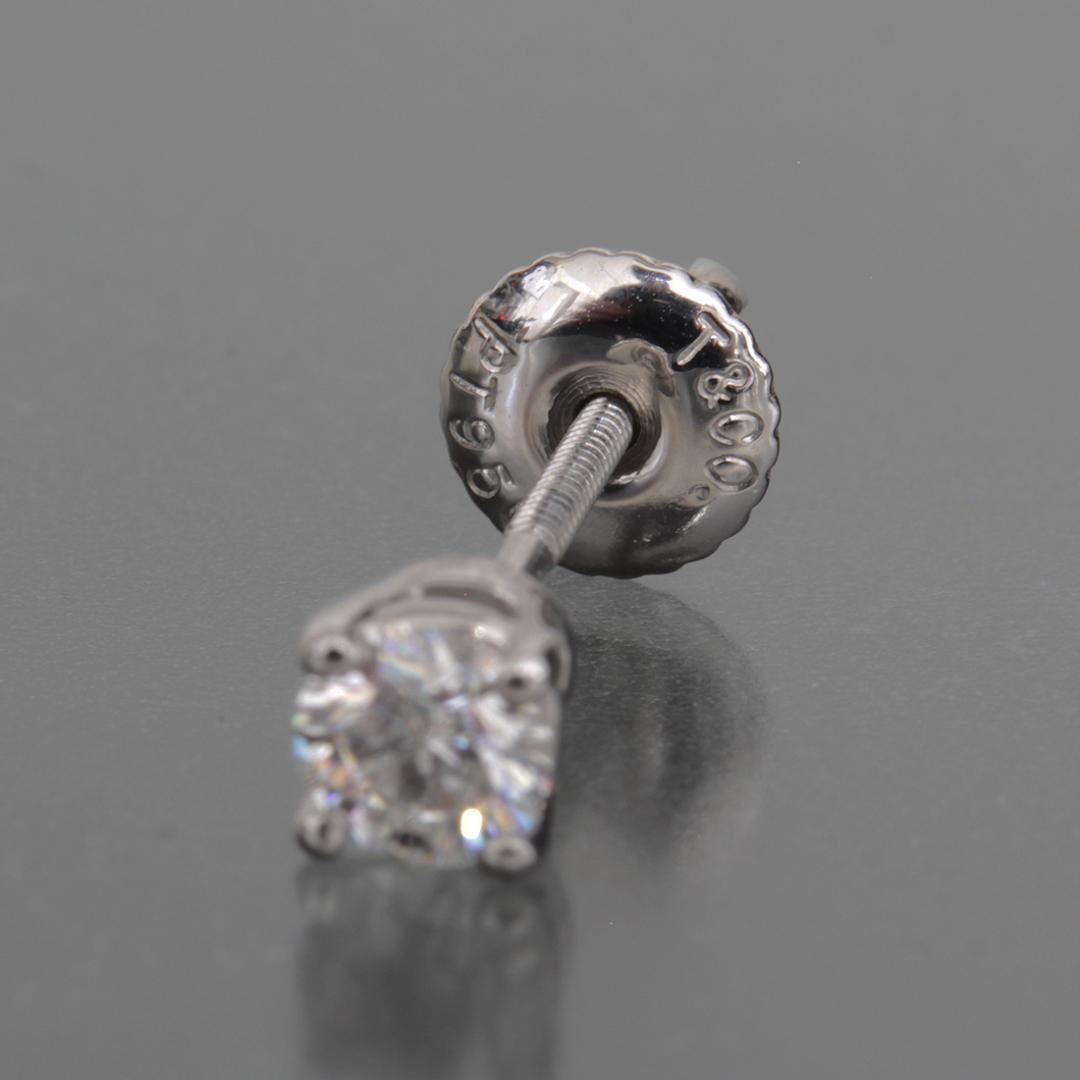 ティファニー ダイヤ スタッド ピアス pt950 4mm 片方のみ 箱 仕上済