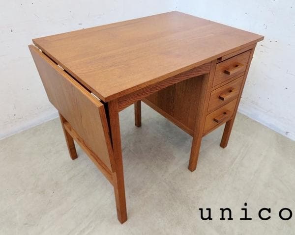 美品■ウニコ■ノート■オーク材■オイル仕上げ■デスク■エクステンション天板/伸長